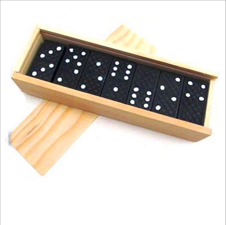 28 pièces/ensemble Domino bloc noir éducatif bébé jouets de noël drôle enfants jeux avec boîte en bois