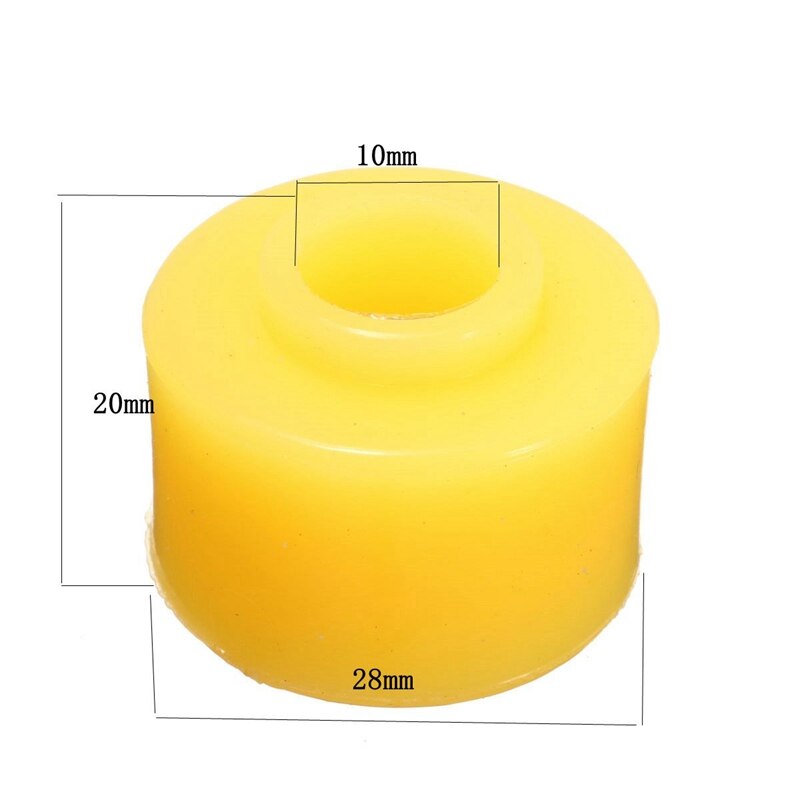Amortiguador para automóvil de 10mm de diámetro interior amarillo, protección de golpes de goma, piezas de bujes absorbentes para accesorios para automóvil, 10 Uds.
