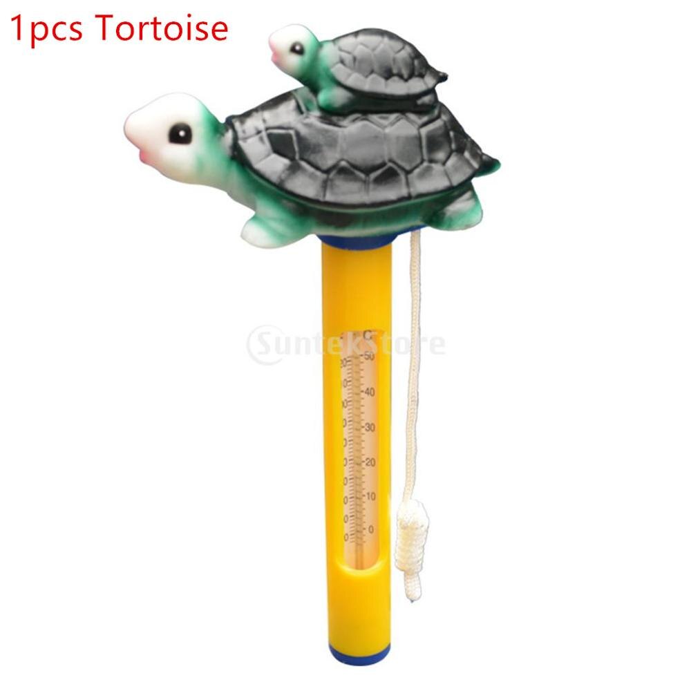 Swimming pool thermometer, pool & spa whirlpool, swimming thermometer, swimming water temperature with rope: Tortoise