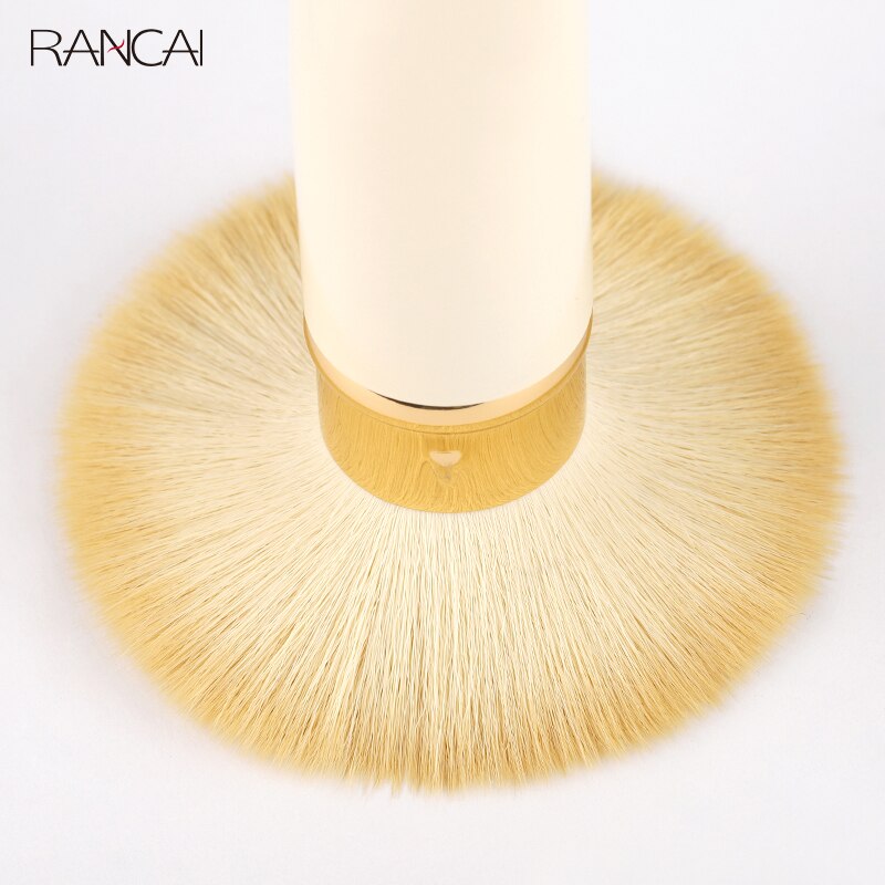 RANCAI-brocha Kabuki retráctil, 1 pieza, brocha para base en polvo, pelo sintético Beige, Mini brocha plana, herramientas cosméticas de maquillaje