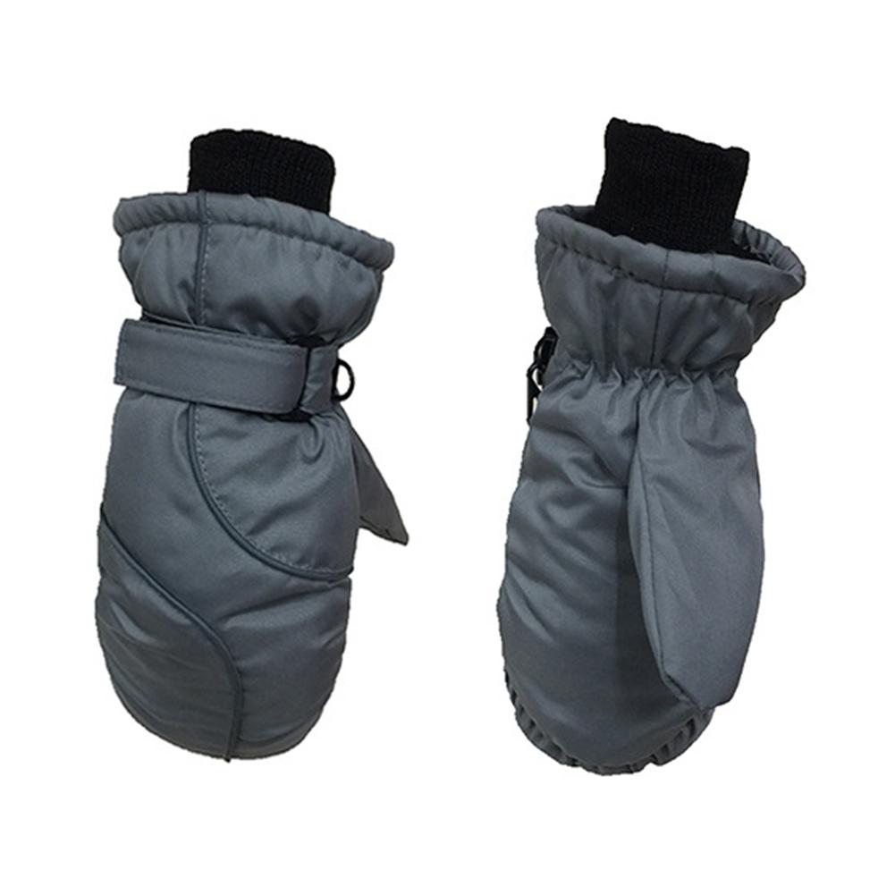1 Pair Thicken Ski Velvet Gloves Windproof Waterproof Warm Glovesfor Children's Outdoor Activities: Gray