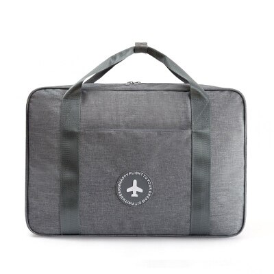 Bolsa de viaje plegable catiónica, equipaje de mano de gran capacidad, bolsa de almacenamiento impermeable para viajes cortos, se puede colocar en el carrito: Gris