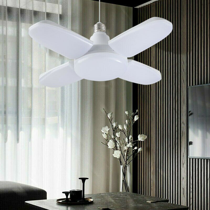 Bombilla LED E27 de 60W, ventilador plegable, Industrial ajustable, hoja de ventilador plegable, SMD2835, iluminación de taller y garaje, 110/220V