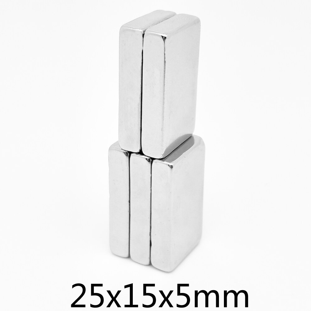 2/5/10/15/20/30Stck 25x15x5mm Block Starke starke Magneten N35 Neodym Magnet Blatt 25x15x5 dauerhaft NdFeB Magneten 25*15*5