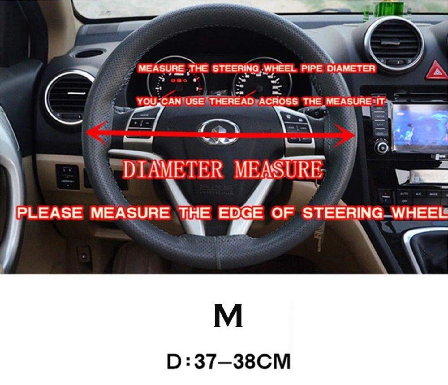 Fundas de cuero para volante DIY para Hyundai Solaris Accent I30 IX35 tufson Elantra Santa Fe Getz I20 Sonata 8