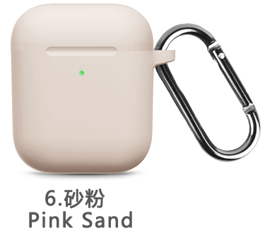 Étuis en Silicone avec couvercle à crochet pour Apple Airpods 1/2, housse de protection antichoc pour écouteurs sans fil pour airpods 2 1, sacs de boîte: Rose clair