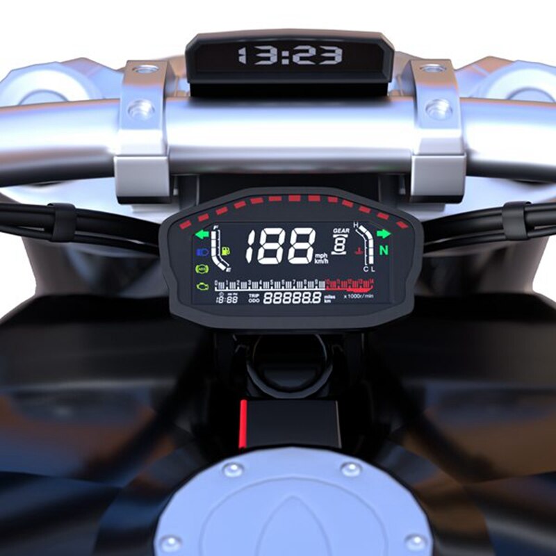 Compteur de vitesse universel LCD pour moto, compteur numérique, odomètre, 2/4 cylindres, pour Ducati, Honda et Yamaha
