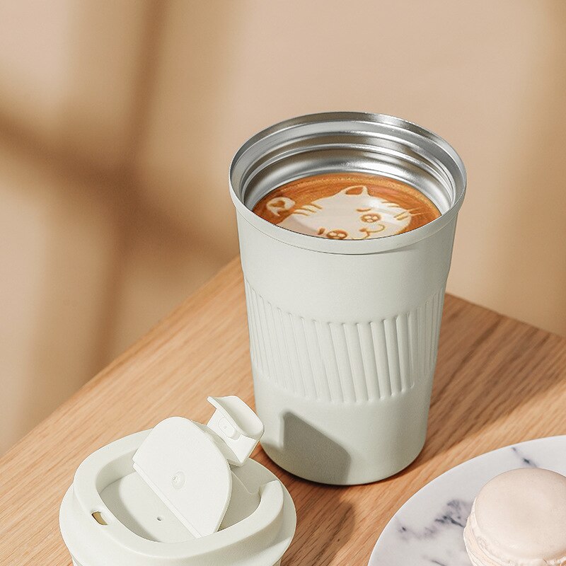 350ml Kawaii Reusable Coffee Cups Stainless Steel Outdoor Portable Travel Car Coffee mug Thermos Double Wall