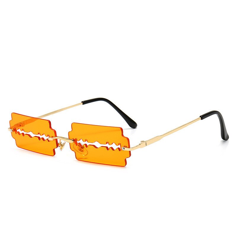 Rimless Sunglasses Women Vintage Unique HollowFishing Sunglasses Eyewear Men Frameless Punk Glasses Shades UV400 Driver Goggles