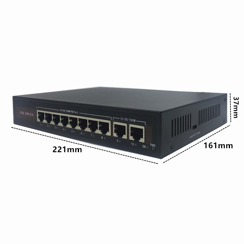 48V Ethernet Poe Switch Met 5/8/16 10/100Mbps Poort Ieee 802.3 Af/At Geschikt voor Ip Camera/Draadloze Ap/Cctv Camera Systeem