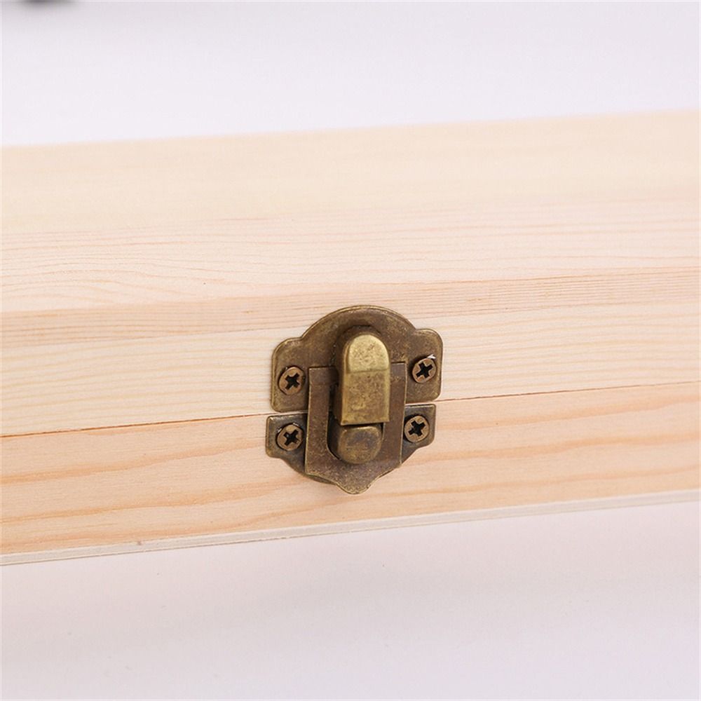 Rectangle Wooden Pencil Box Unpainted Makeup Organizer Stationery Box Pen Container Plain Wooden Storage Box Office Bedroom