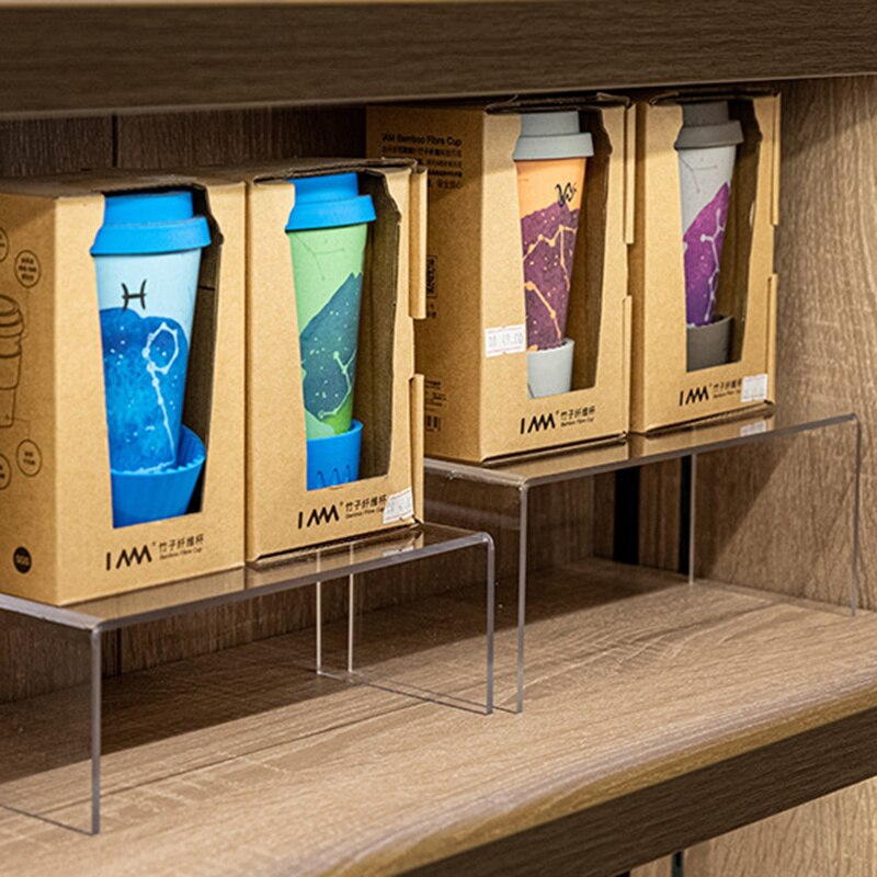 3Mm Acrylic U-Shaped Transparent Display Rack Stand Counter Bracket Tray Shelf Cosmetics Organization Clear Showcase Cup Cake