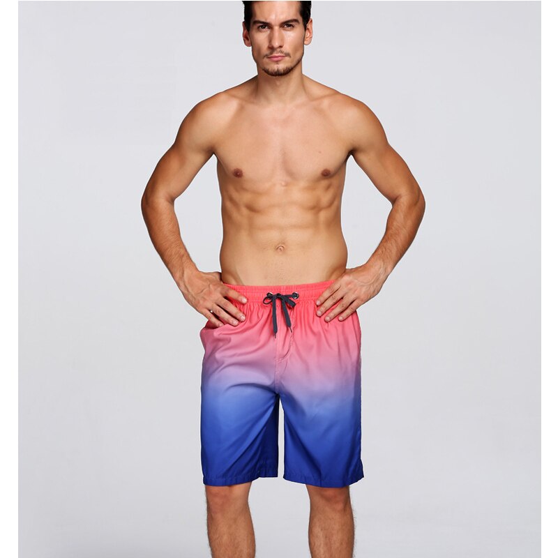 IEMUH Mens Shorts Surf Board Shorts Summer Sport Beach Shorts Homme Bermuda Short Pants Quick Dry Gradient Boardshorts