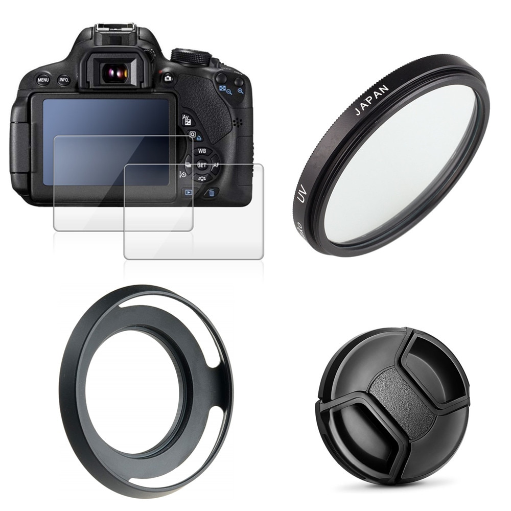 46 Mm Uv Filter + Metalen Zonnekap + Cap + 9H Gehard Glas Lcd Screen Protector Voor Nikon z50 Camera Met 16-50 Mm Lens