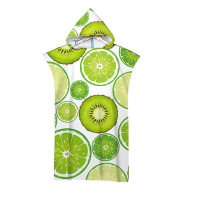 Volwassen Vruchten Afdrukken Microfiber Strand Poncho Handdoek Met Capuchon Zwemmen Surf Veranderende Gewaden Sneldrogend Badhanddoeken Beachwear: 5