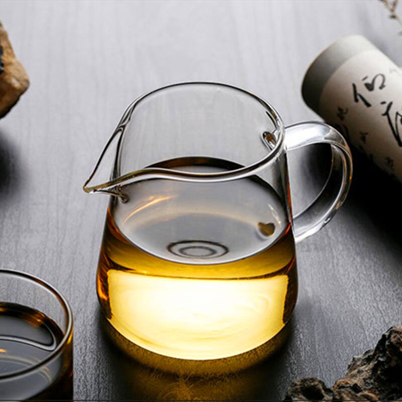 450ml Heat-resisting High Borosilicate Glass Tea Pitcher Clear Glass Chahai Chinese Tea Divider Coffee Jar Milk Frothing Jug