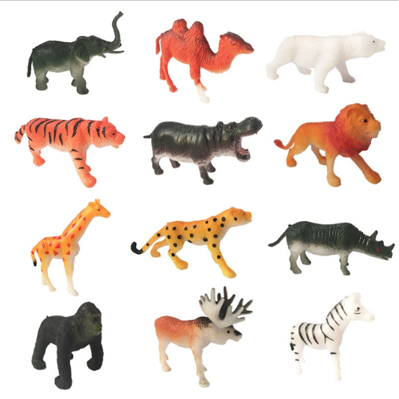 Simulation Insect Animal Model Kids Toys Marine Life Farm Animals Children's Early Education Toy 12PCS Per Model Brain Gme