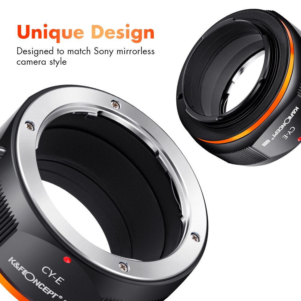 K & F CONCEPT-adaptador de montaje para cámara Contax Yashica CY C/Y, para Contax Yashica a Sony E