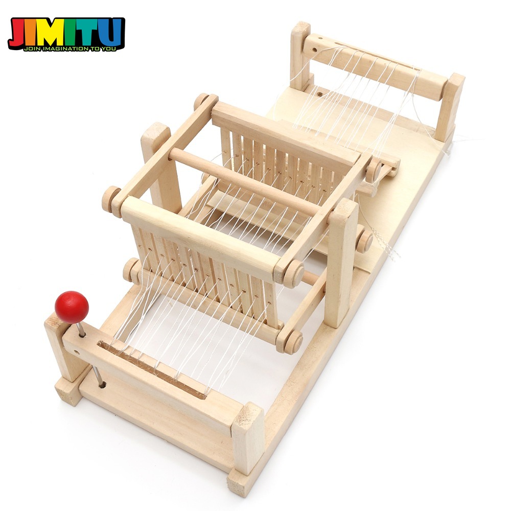 Speelgoed voor fantasiespel, houten chinese traditionele houten tafel, weefgetouw, model, doe-het-zelf, handgemaakt speelgoed voor kinderen en volwassenen