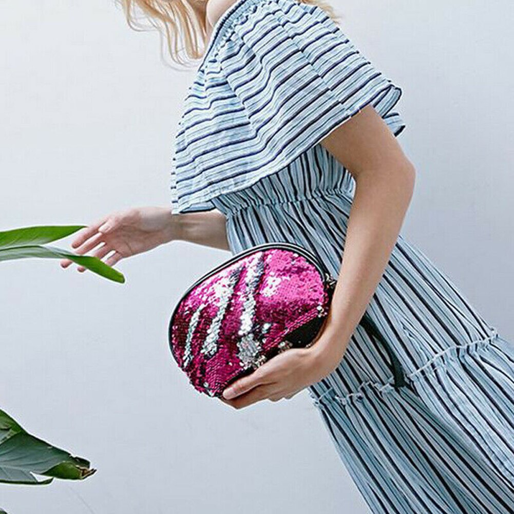 Damska torebka z syrenką z cekinami torebka na monety torebka na portfel torba na akcesoria robić makijażu etui codzienne robić klubu na imprezę kopertówka prezenty