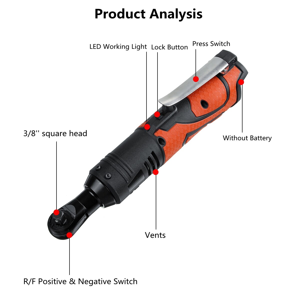 28V 90N.m Cordless Electric Wrench 3/8" Ratchet for Makita Battery Rechargeable Scaffolding Right Angle Wrench Tools