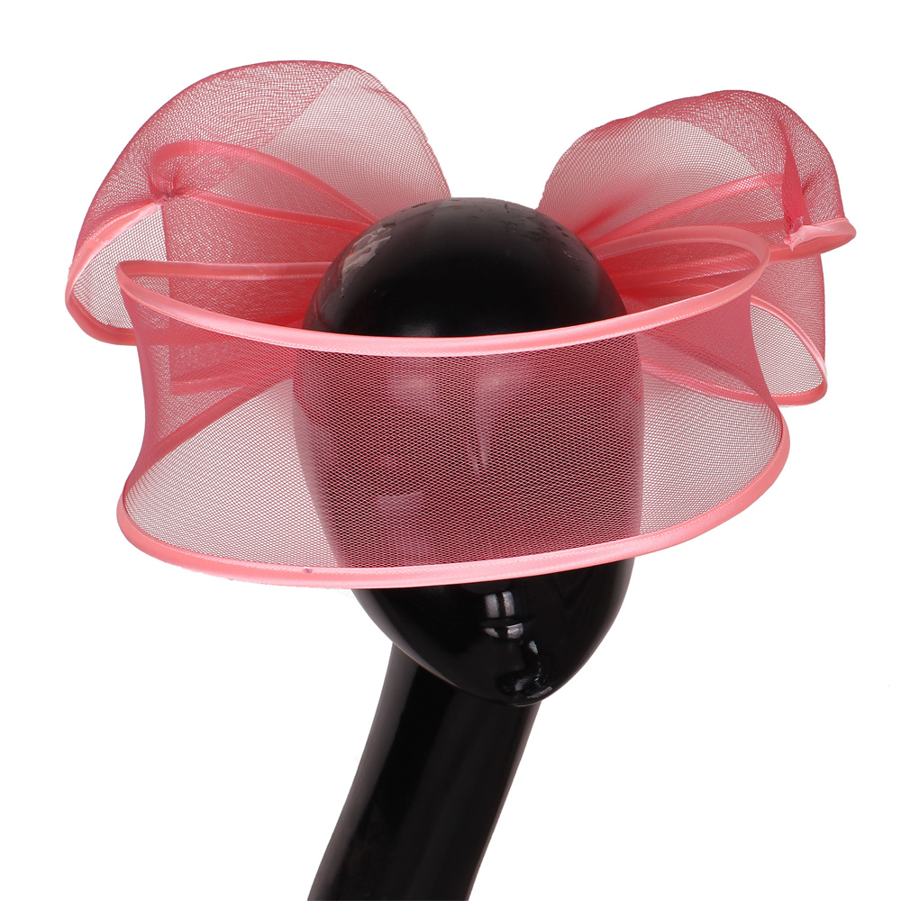Big Fascinators Hat For Women Weddings Amazing Headwear With Bow For Party Kenducky Royal Asscot Pillbox Cap Hair Clip Bride: Watermelon red