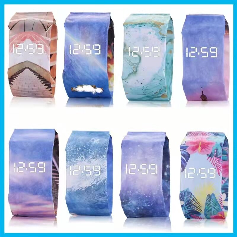 LED Sports Paper Watch Digital Magnetic Waterproof Watch Novelty Paper Watch Men And Women Waterproof Watch