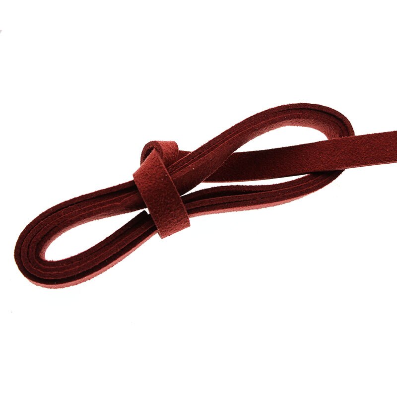 3 metrów/partia 8mm płaskie zamszowe koreański aksamitna skóra przewód liny nici do tworzenia biżuterii naszyjnik DIY bransoletka biżuteria akcesoria: wine red