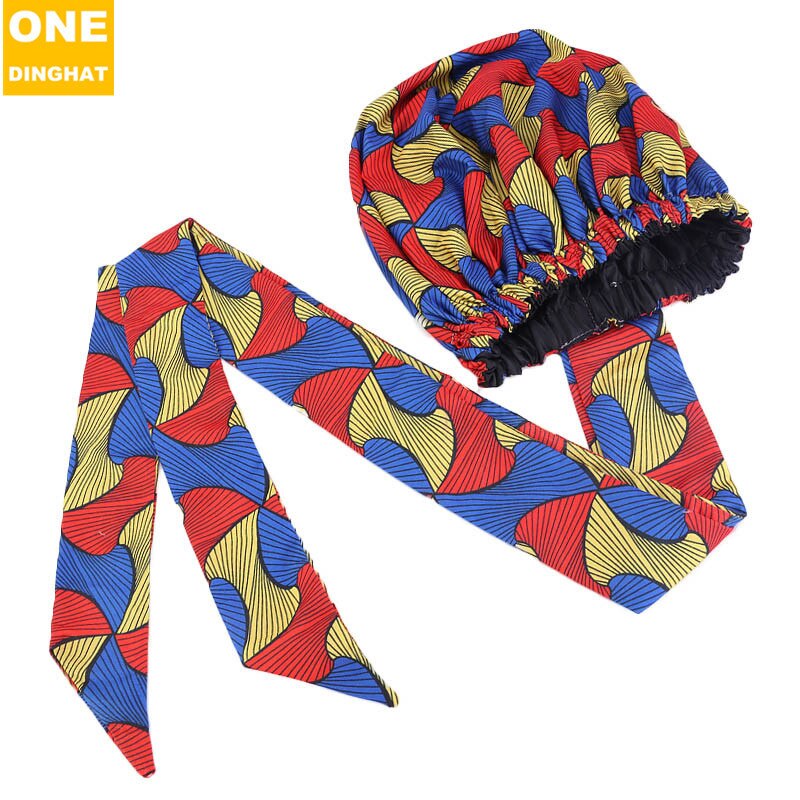 Grand couvre-chef africain Ankara en Satin pour femmes noires, couvre-chef de soins infirmiers, prêt à porter, chimio: B