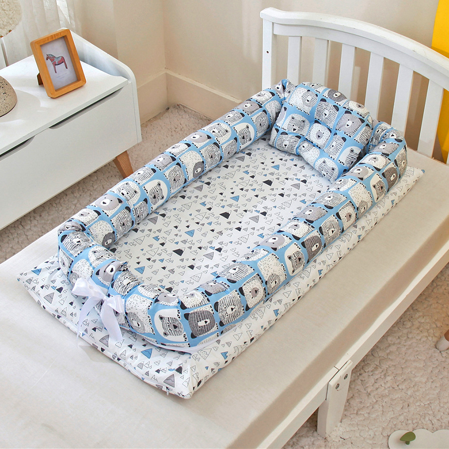 Portable Travel Baby Crib Removable Washable Kids Bed Multifunction Nursling Outdoor Toddler Nest: Baby bear