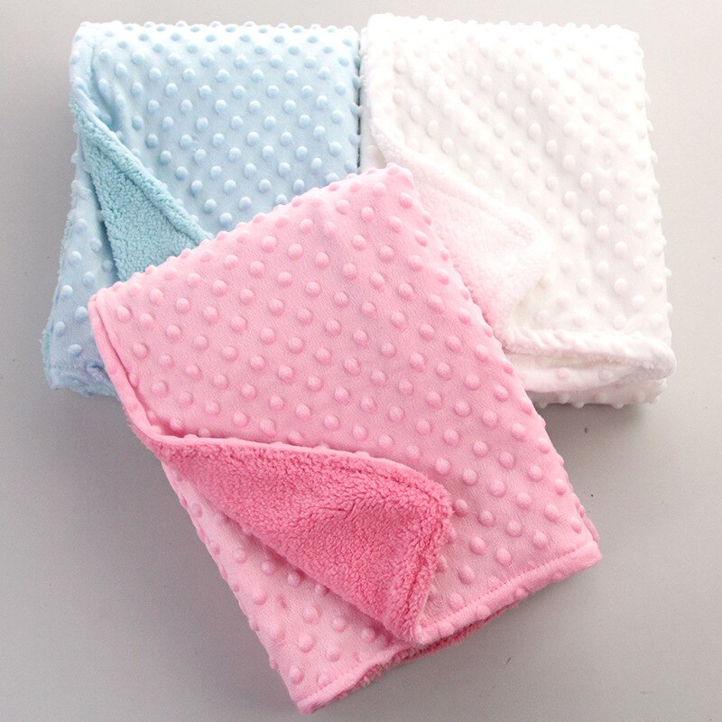 Baby Decke & Windeln Neugeborenen Thermische Weiche Fleece Decke Winter Solide Bettwäsche Set Baumwolle Quilt Infant Bettwäsche Swaddle Wrap