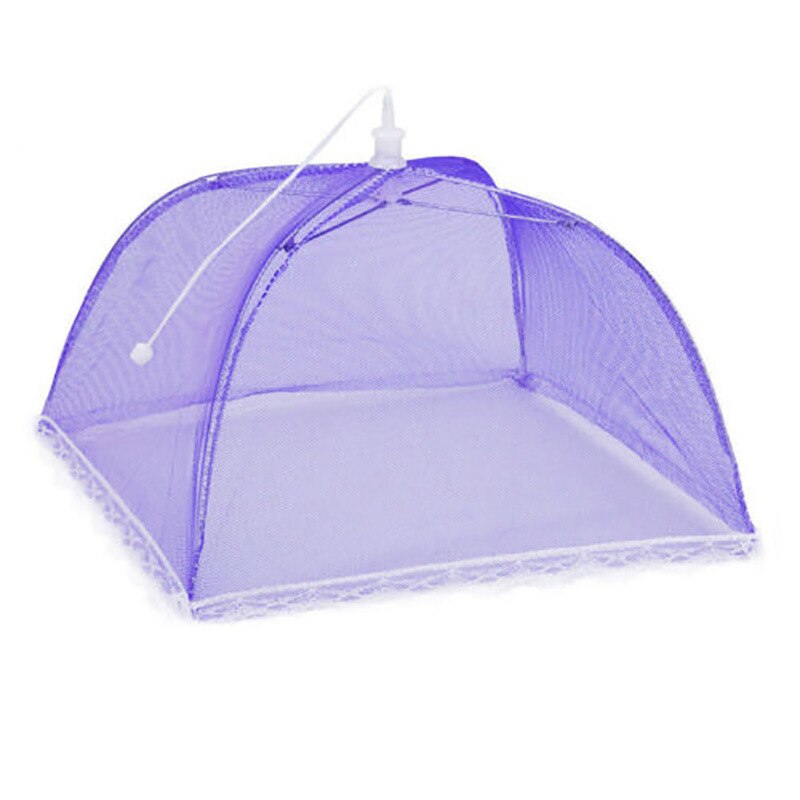 1 stk stor pop-up mesh skærm beskytte mad dækning telt kuppel netto paraply picnic mad beskytter anti fly myg køkken madlavning: Lilla