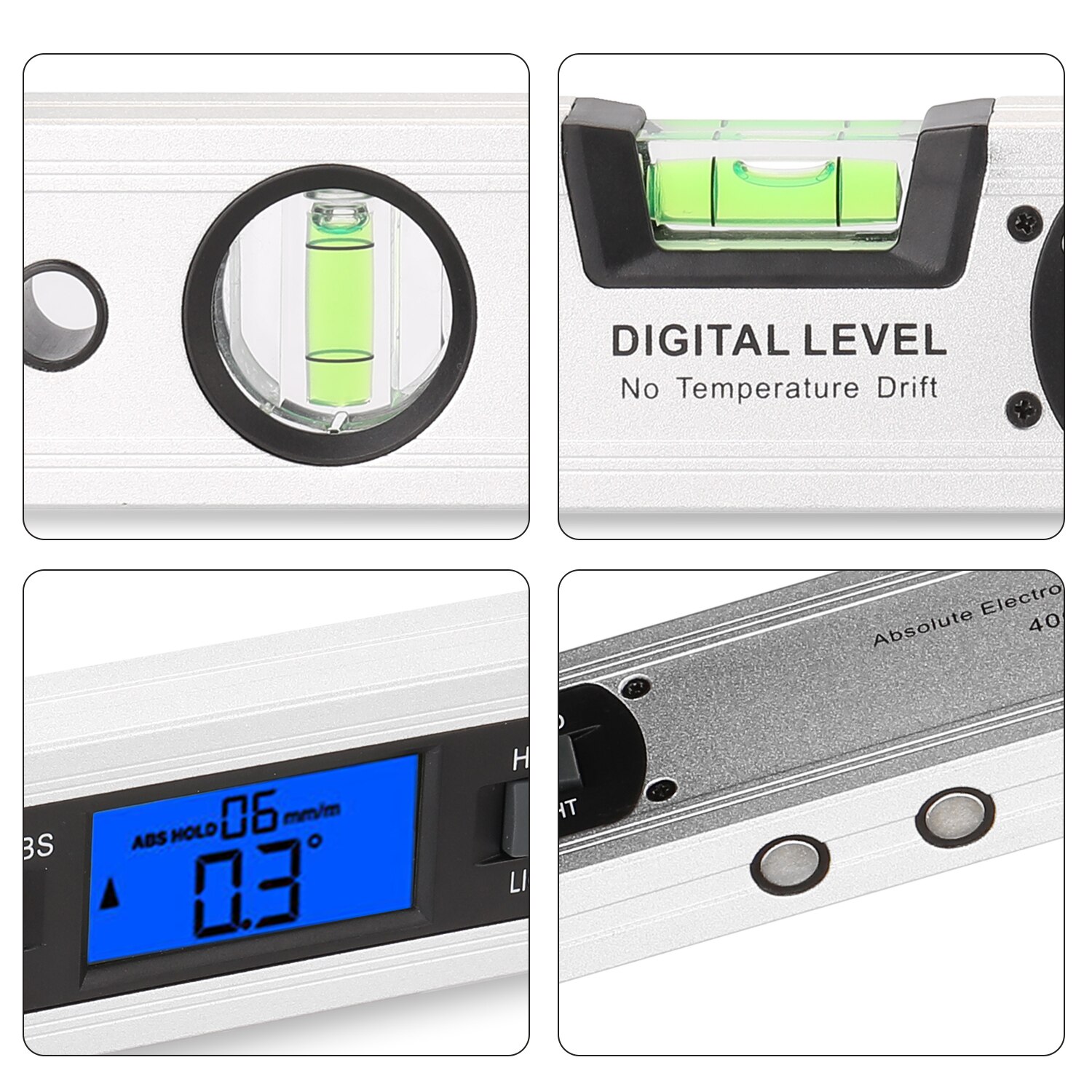 400mm Protractor Angle Finder Electronic Level 360 Degree Inclinometer with Magnets Level Angle Slope Ruler Digital Spirit Level