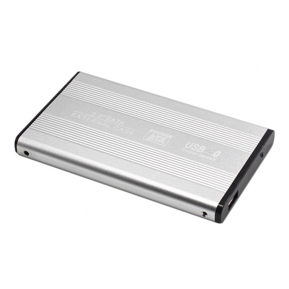 High Hardness 4 Colors Optional 2.5 Inch USB 2.0 External Hard Disk Shell for Laptop: Silver Gray