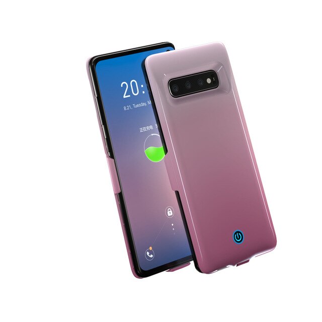 ZKFYS Slim Battery Charger Cases for Samsung Galaxy S10 Power Bank Case 7000mAh Extenal Charging Battery Cover Powerbank Case: Rose