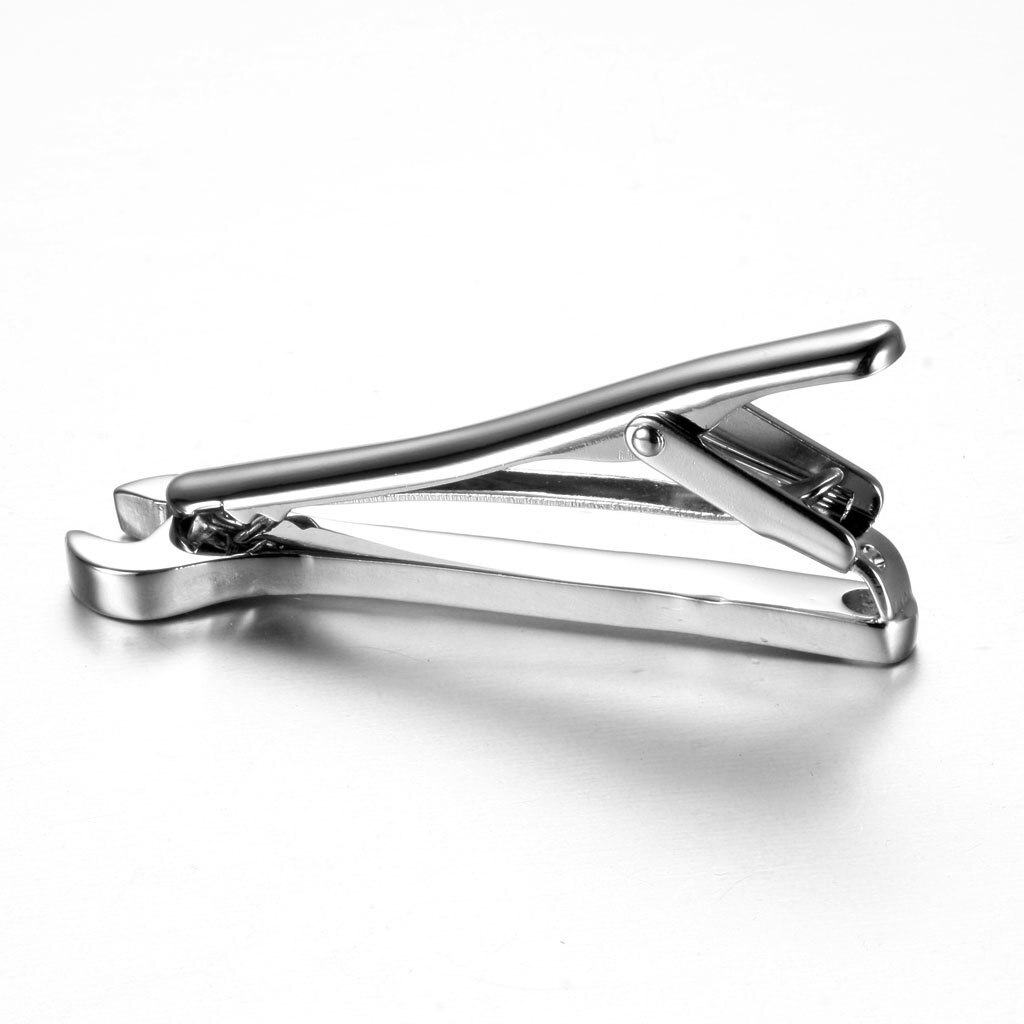 Neuheit Gold & Silber farbe Wrench Form Metall Krawatte Clip Halter Schließe Mens Bar Pin Plain