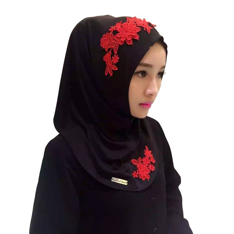 Ladies Lace Embroidery Headband Hijab Islamic Scarves Bonnet Shawls Muslim Scarf Women Hijab Islamic 11 Colors