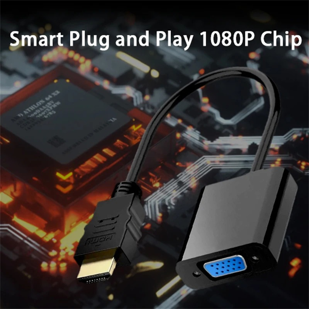 1080P HDMI-Compatible To VGA Adapter High Speed HDTV Male To Female VGA Converter Adapter For Laptop Tablet Monitor TV Projector
