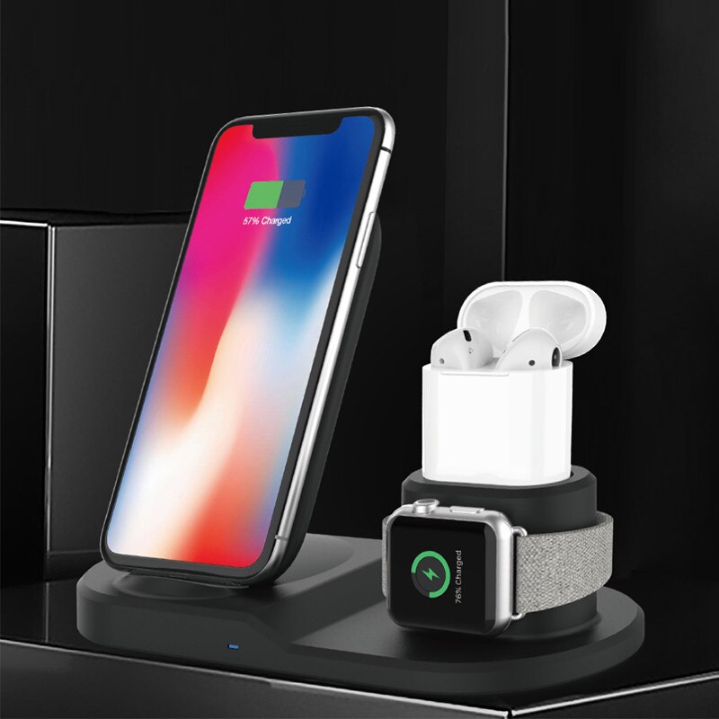 3 in- in-1 schnelllade-dockingstation für iphone xr/xs max 8 apple watch und 2 3 -4 airpods.