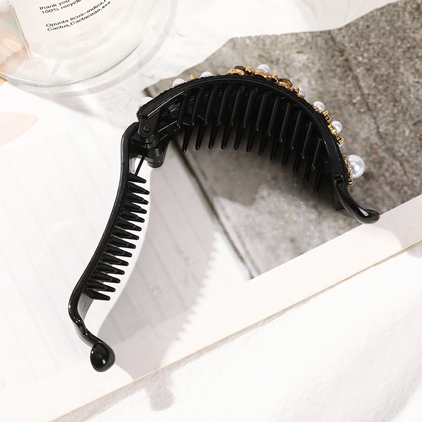 Retro Rhinestone Flocking Hair Clip Women's Back Of The Head Duckbill Clip Accessory Headband Hair Clip Hair Accessories