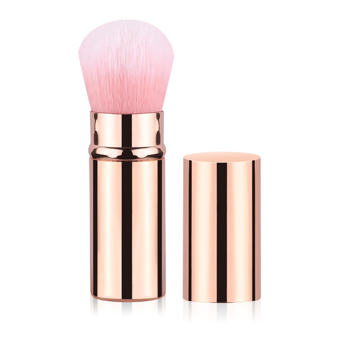 Pro Retractable Soft Makeup Brush Cosmetic Adjustable Face Powder Brush Kabuki Brush: Orange