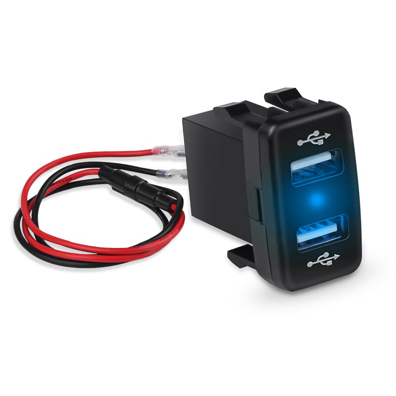 5V 4.2A Fast Car Charging Charger 2.1A Dual Port USB Charger with Fuse Wire 12-24V Power Outlet For Toyota Corolla Prado Reiz