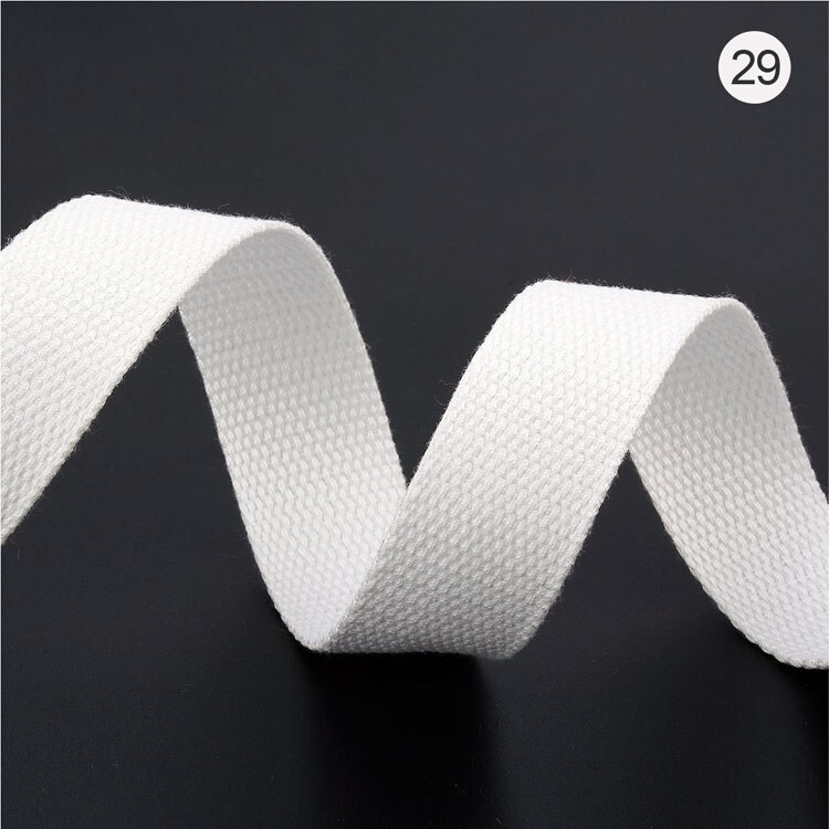 20mm 50 Yards Soft Cotton Canvas Webbing Strap for Backpack 1.2mm-1.5mm Thickness Bias Tape Bag Strap Sewing Ribbon 19 Colors: White 20mm