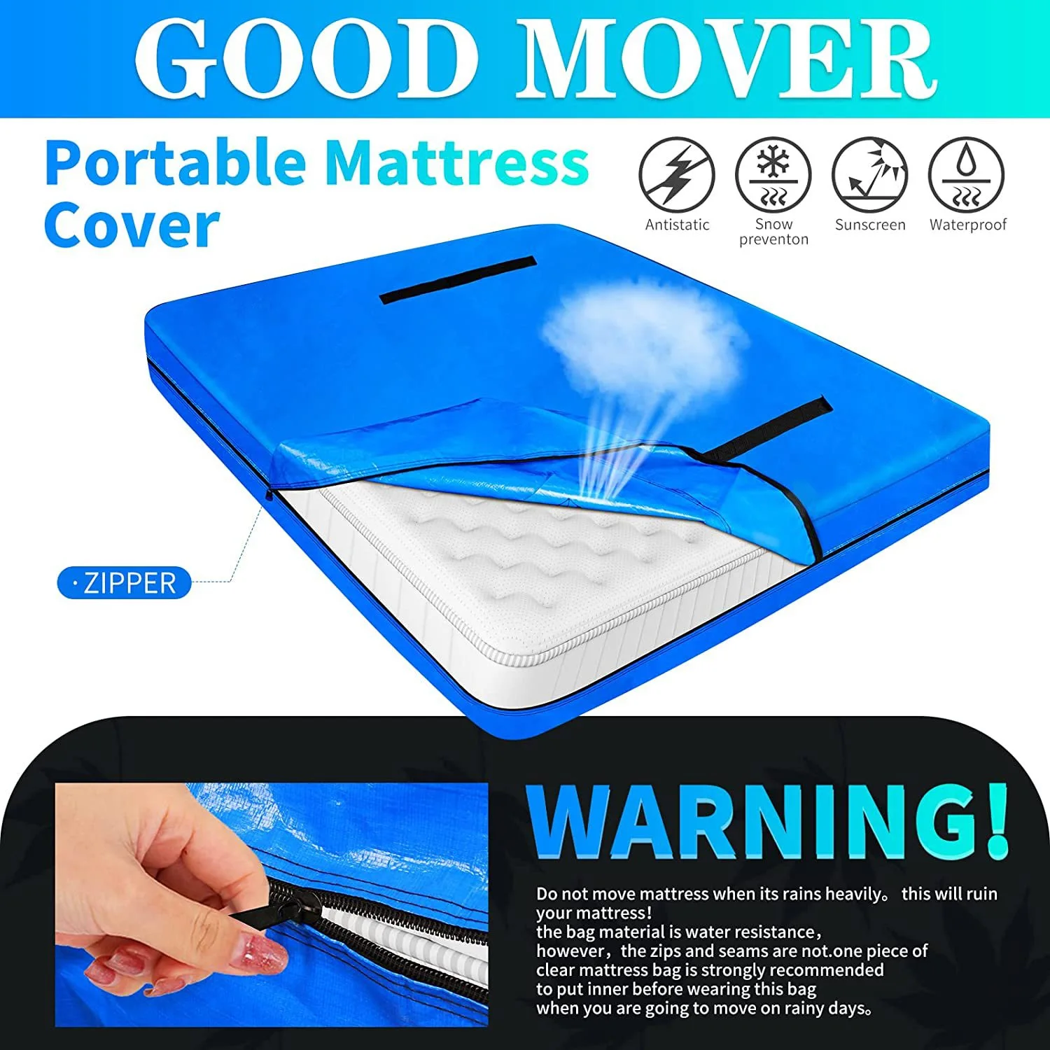 Housse de Protection de matelas imperméable, sac de matelas anti-poussière, taille réglable, housse de Protection de matelas, accessoires de literie