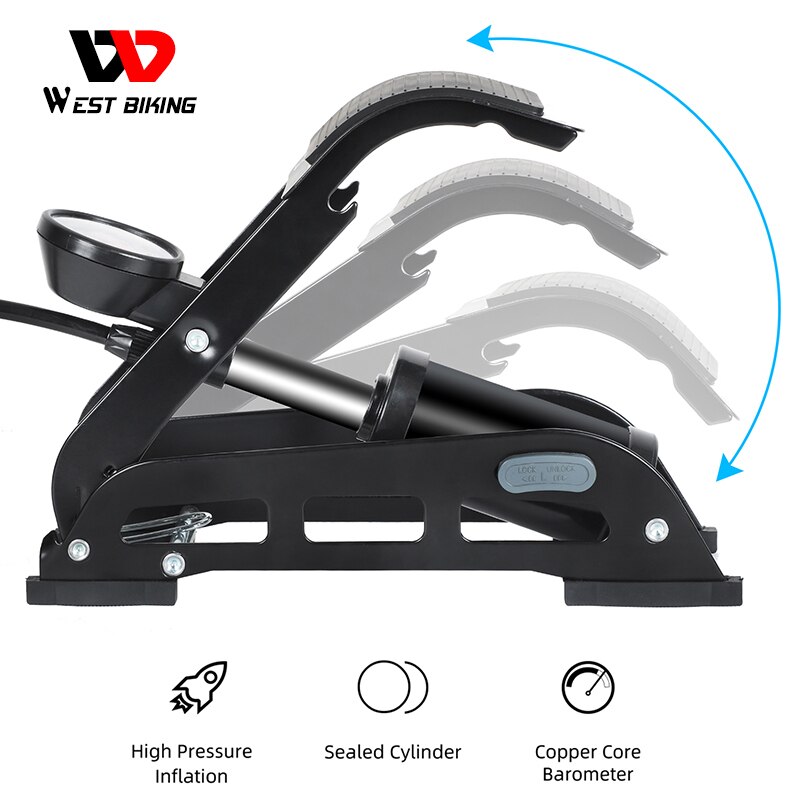 Westen RADFAHREN Fahrrad Pumpe Hohe Manometer Fuß Inflator Boden Luftpumpe Für MTB Rennrad Rolle Motorrad Auto Reifen pumpe