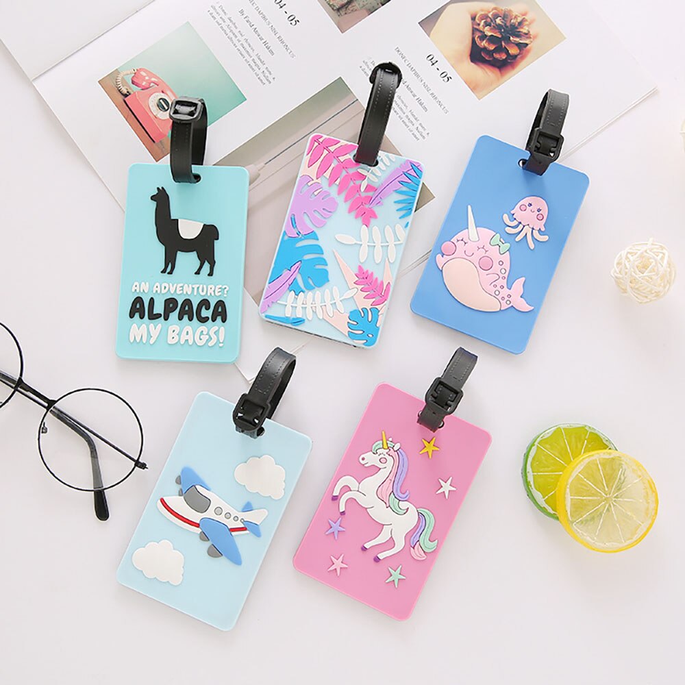 Travel Accessories Luggage Tag Animal Cartoon Silica Gel Portable Label Suitcase ID Address Holder Baggage Boarding