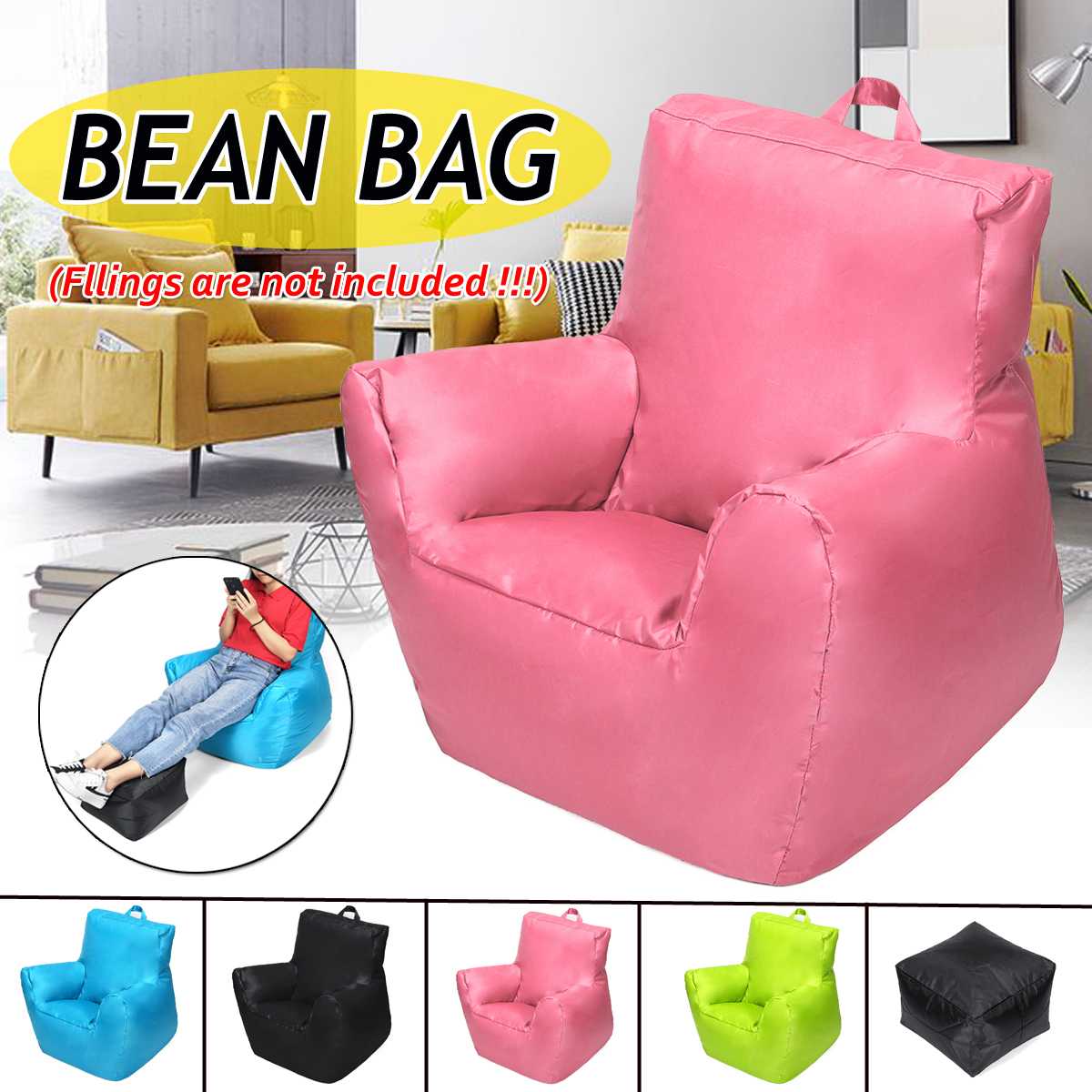 420D Oxford Cloth Lazy Sofas Cover Chairs Bean Bag Sofas Lounger Seat Bean Bag Pouf Puff Couch Tatami Living Room for Children