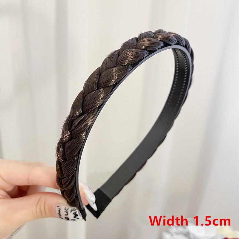 Peluca sintética para mujer, bandas para el cabello trenzadas torcidas, trenzas de , accesorios para el cabello, diadema natural bohemia elástica para: Rojo