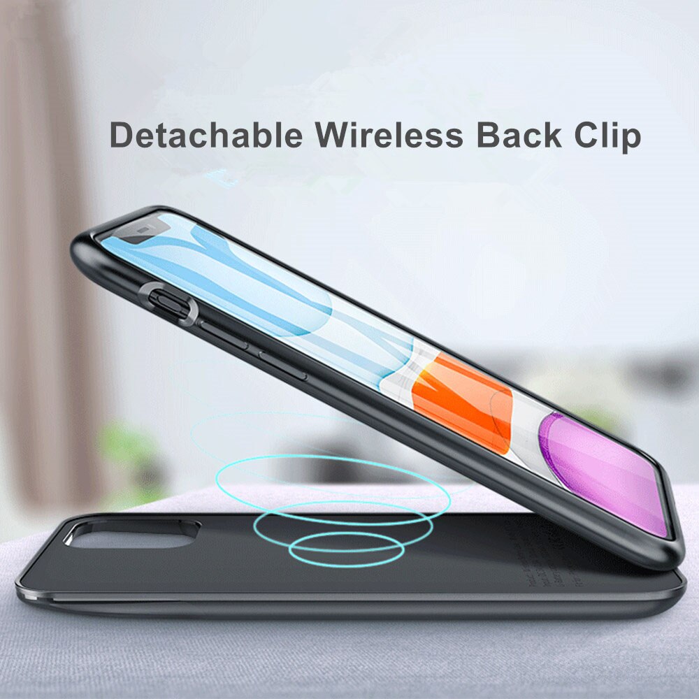 Silm Draadloze Batterij Oplader Voor iphone 11 Pro Max Telefoon case Aparte Power Bank 2 in 1 Opladen Terug cover Voor iPhone 11