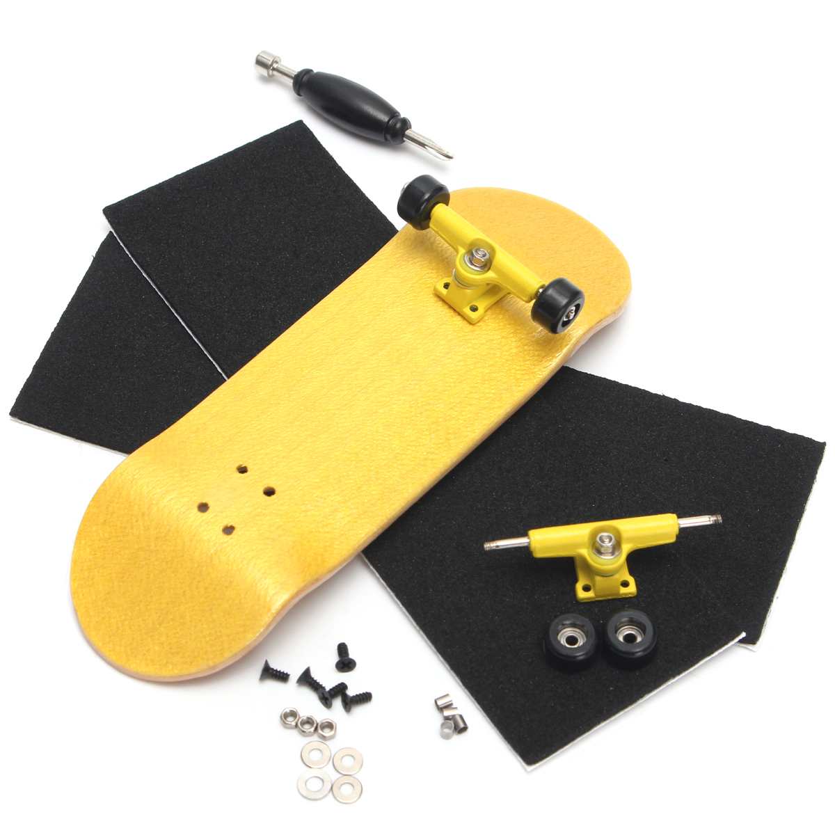 Finger deskorolki Skate części rampy zestaw zabawka pełne rowerowe palce Sport treningowy podstrunnica zabawki Skate Park Ramp zabawka dla dzieci: 1 Fingerboard yellow